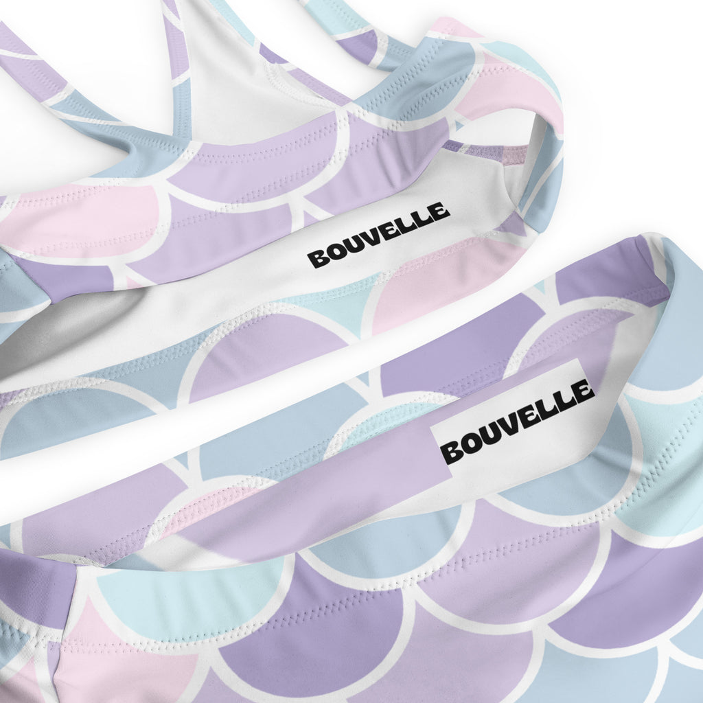 Women's Purple Mermaid Recycled Bikini - Removable Padding, Buttery Soft Quick-Drying UPF 50+ Fabric