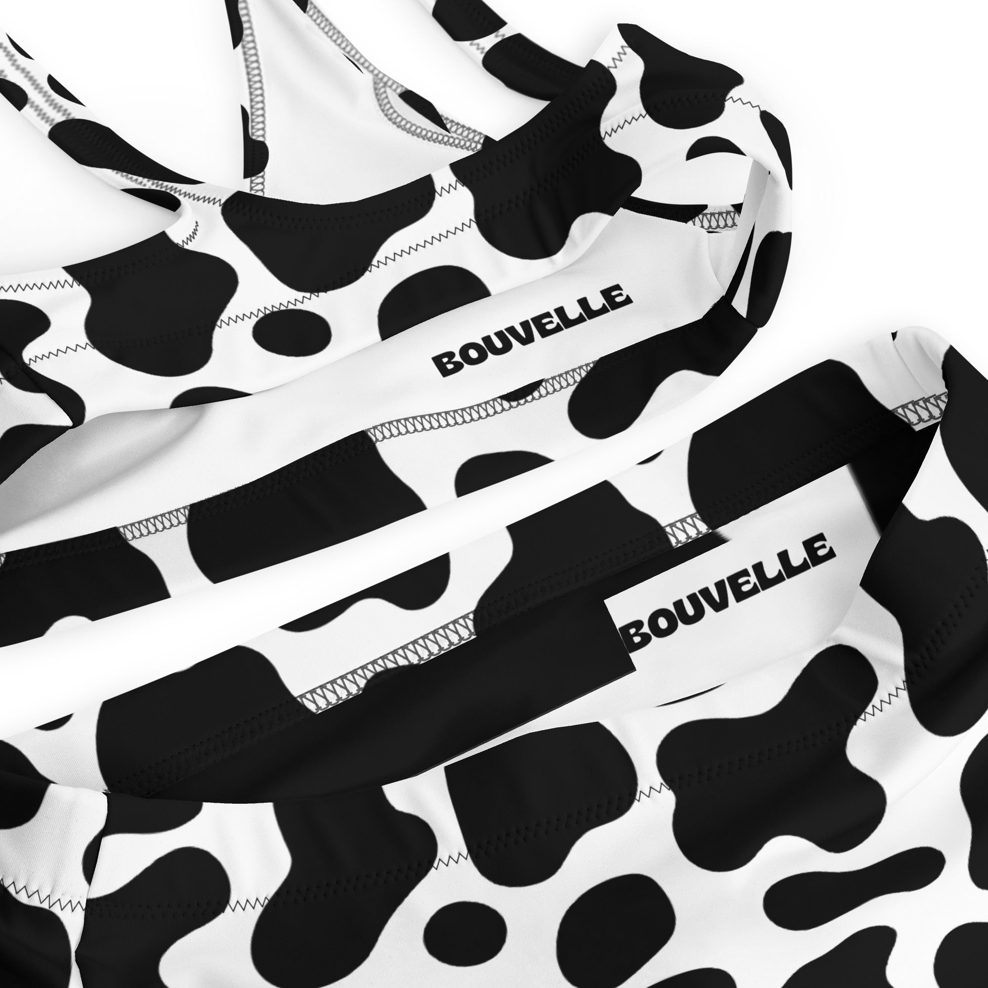 Women's Cow Print Recycled Bikini - Removable Padding, Buttery Soft Quick-Drying UPF 50+ Fabric