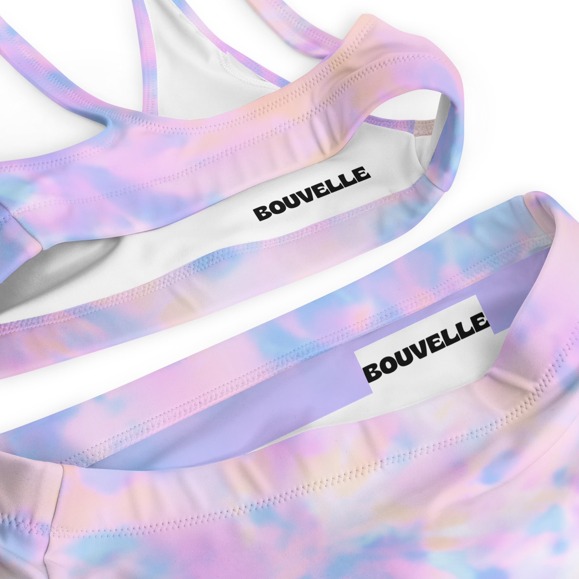 Women's Pastel Watercolor Recycled Bikini - Removable Padding, Buttery Soft Quick-Drying UPF 50+ Fabric