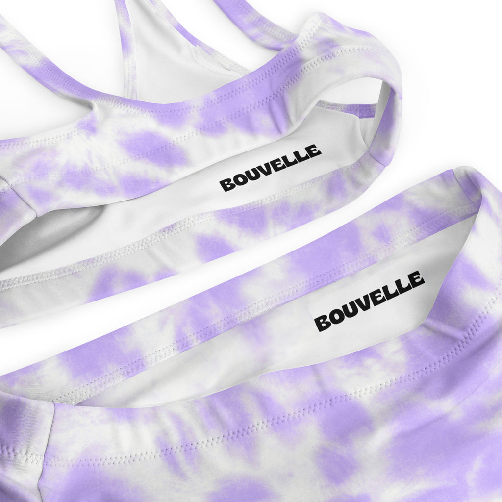 Women's Purple Tie Dye Recycled Bikini - Removable Padding, Buttery Soft Quick-Drying UPF 50+ Fabric