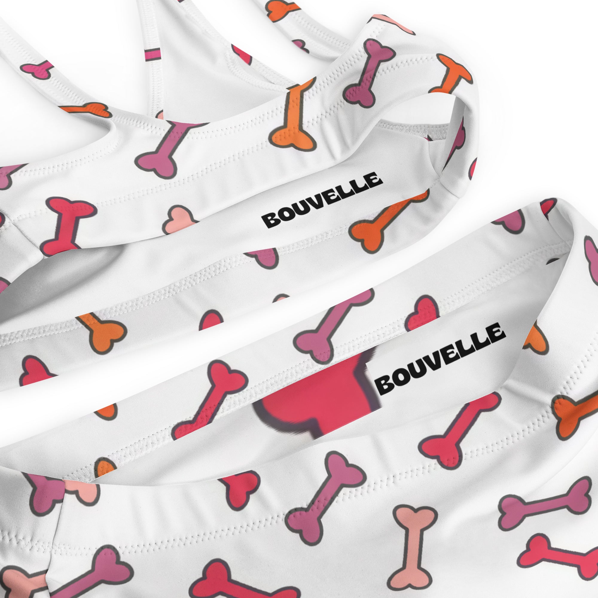 Women's Dog Bone Recycled Bikini - Removable Padding, Buttery Soft Quick-Drying UPF 50+ Fabric
