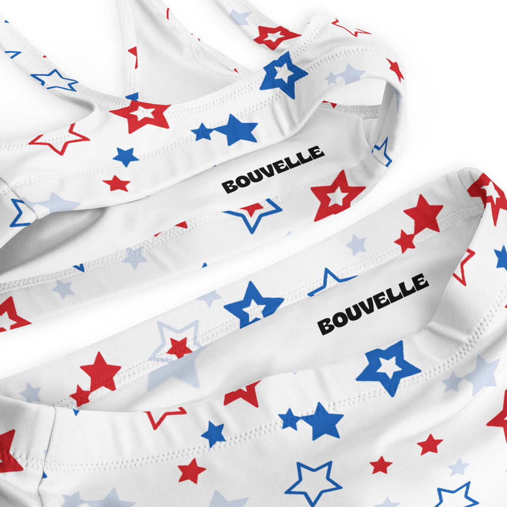 Women's USA Stars Recycled Bikini - Removable Padding, Buttery Soft Quick-Drying UPF 50+ Fabric