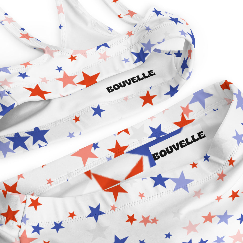 Women's Stars 4th Of July Recycled Bikini - Removable Padding, Buttery Soft Quick-Drying UPF 50+ Fabric