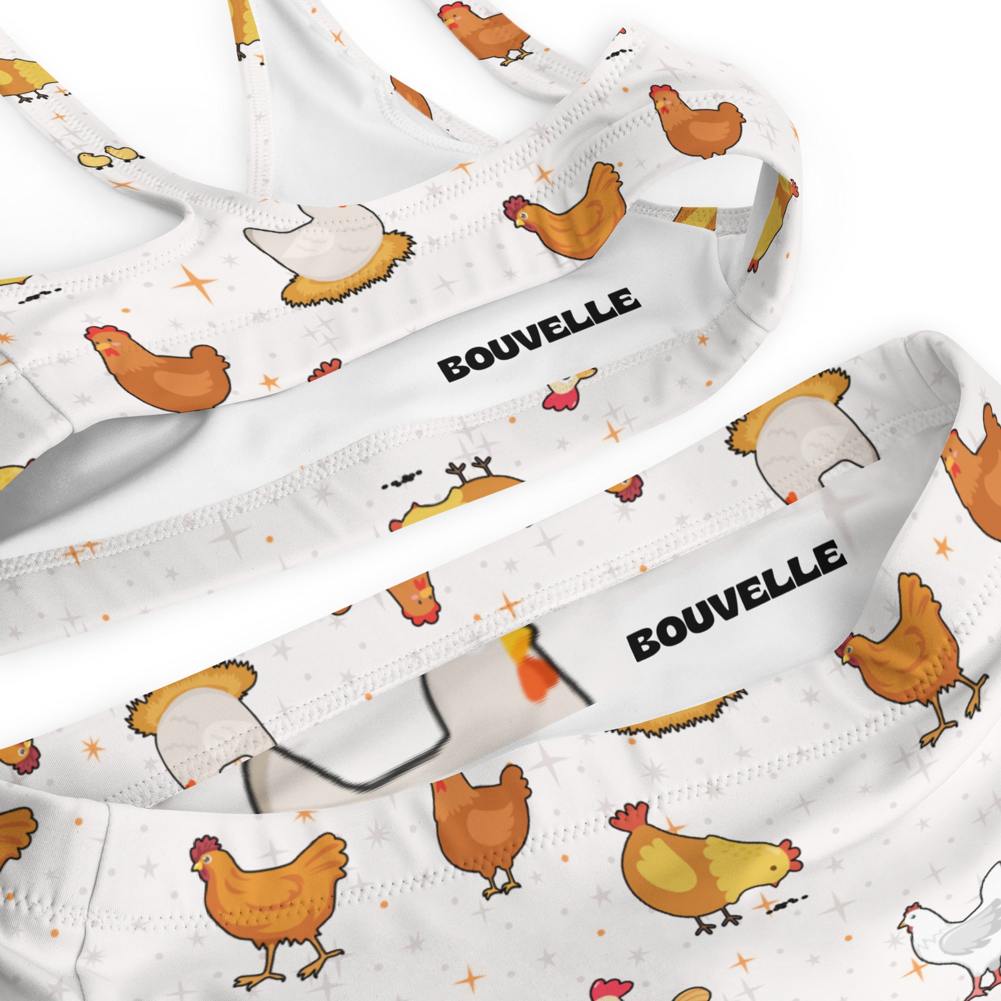 Women's Chicken Recycled Bikini - Removable Padding, Buttery Soft Quick-Drying UPF 50+ Fabric