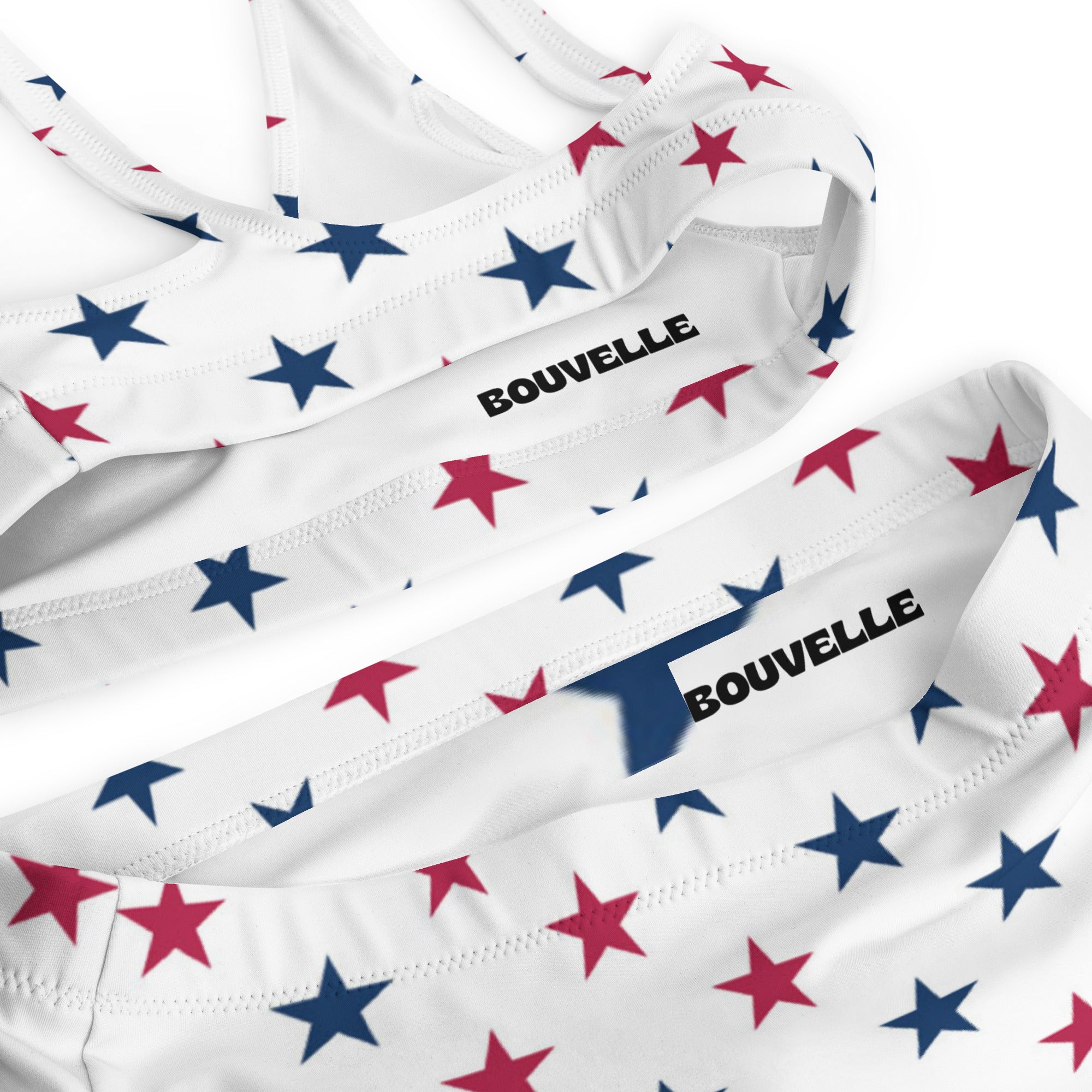 Women's USA Stars Recycled Bikini - Removable Padding, Buttery Soft Quick-Drying UPF 50+ Fabric