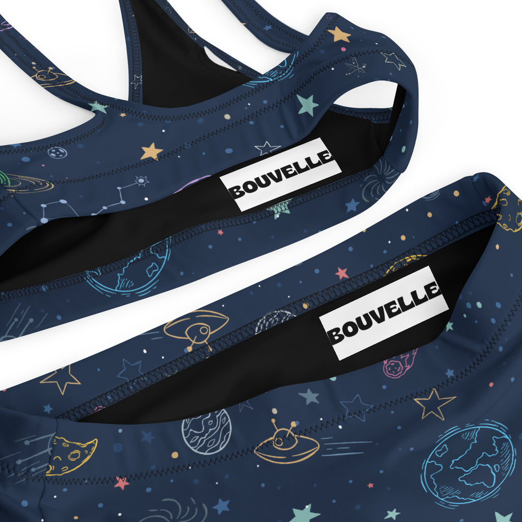 Women's Colorful Galaxy Space Recycled Bikini - Removable Padding, Buttery Soft Quick-Drying UPF 50+ Fabric