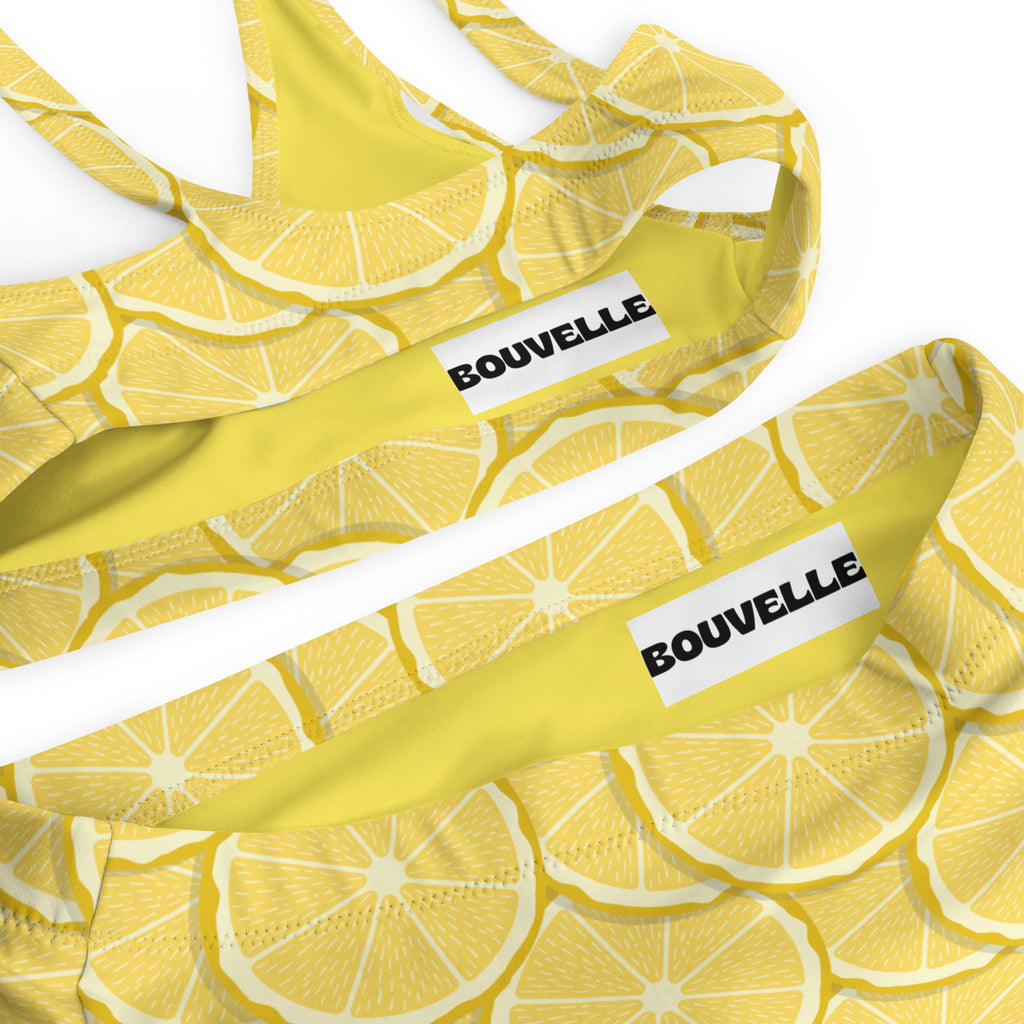 Women's Lemon Slice Recycled Bikini - Removable Padding, Buttery Soft Quick-Drying UPF 50+ Fabric