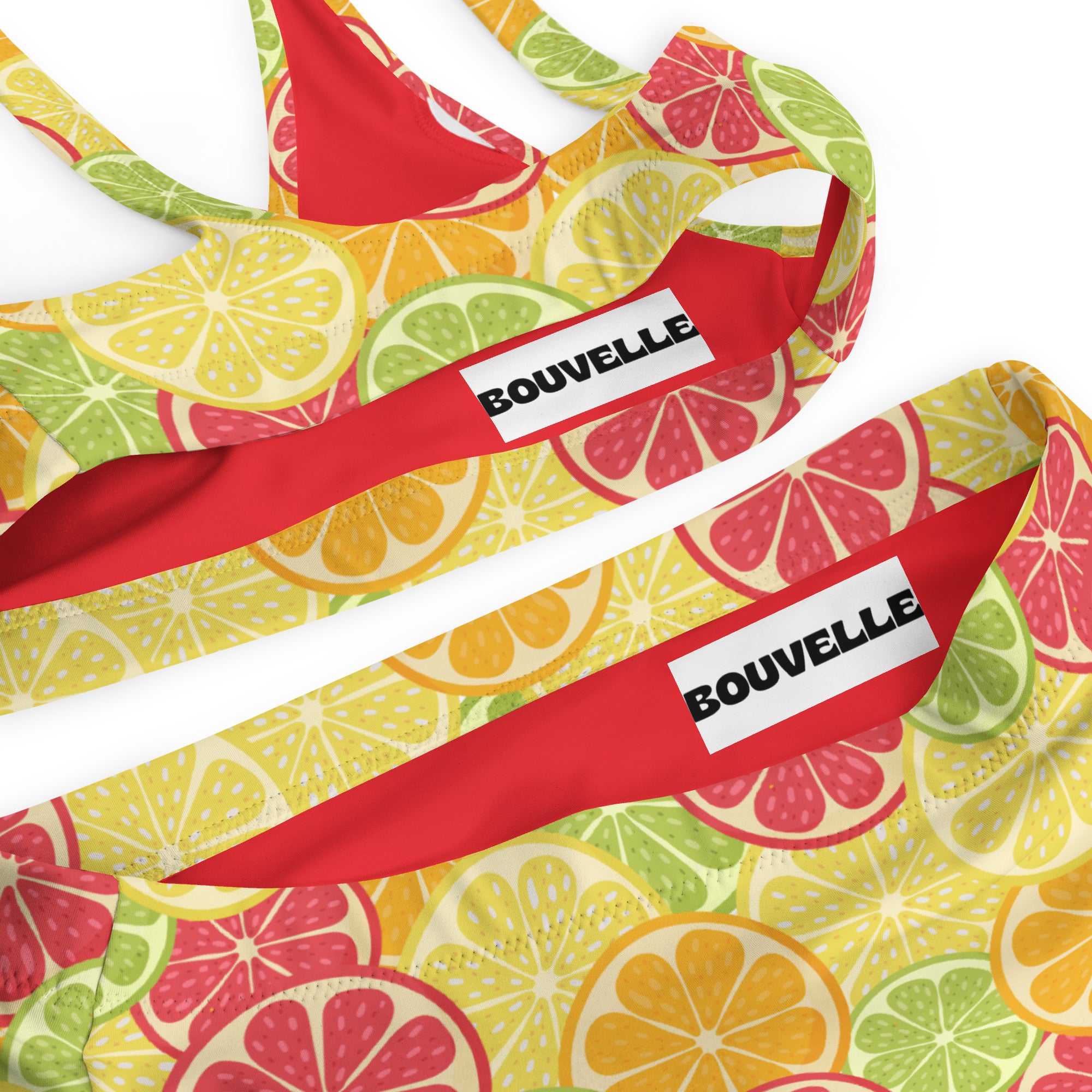 Women's Citrus Fruit Recycled Bikini - Removable Padding, Buttery Soft Quick-Drying UPF 50+ Fabric