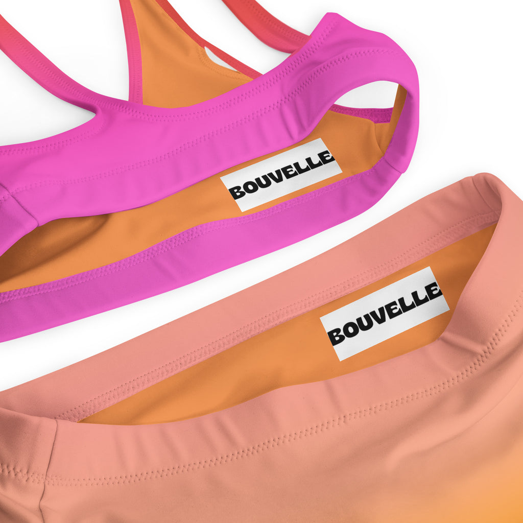 Women's Sunset Ombre Recycled Bikini - Removable Padding, Buttery Soft Quick-Drying UPF 50+ Fabric