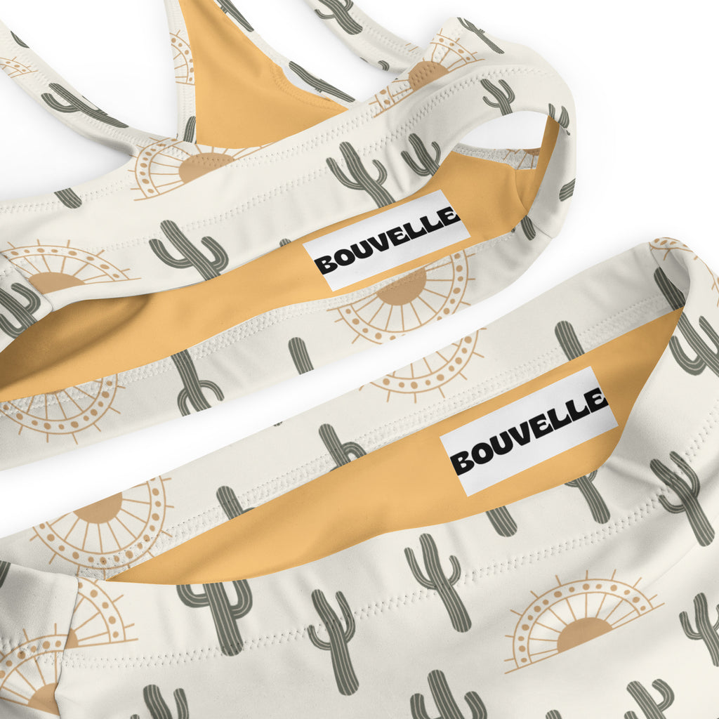 Women's Desert Cactus Sunrise Recycled Bikini - Removable Padding, Buttery Soft Quick-Drying UPF 50+ Fabric