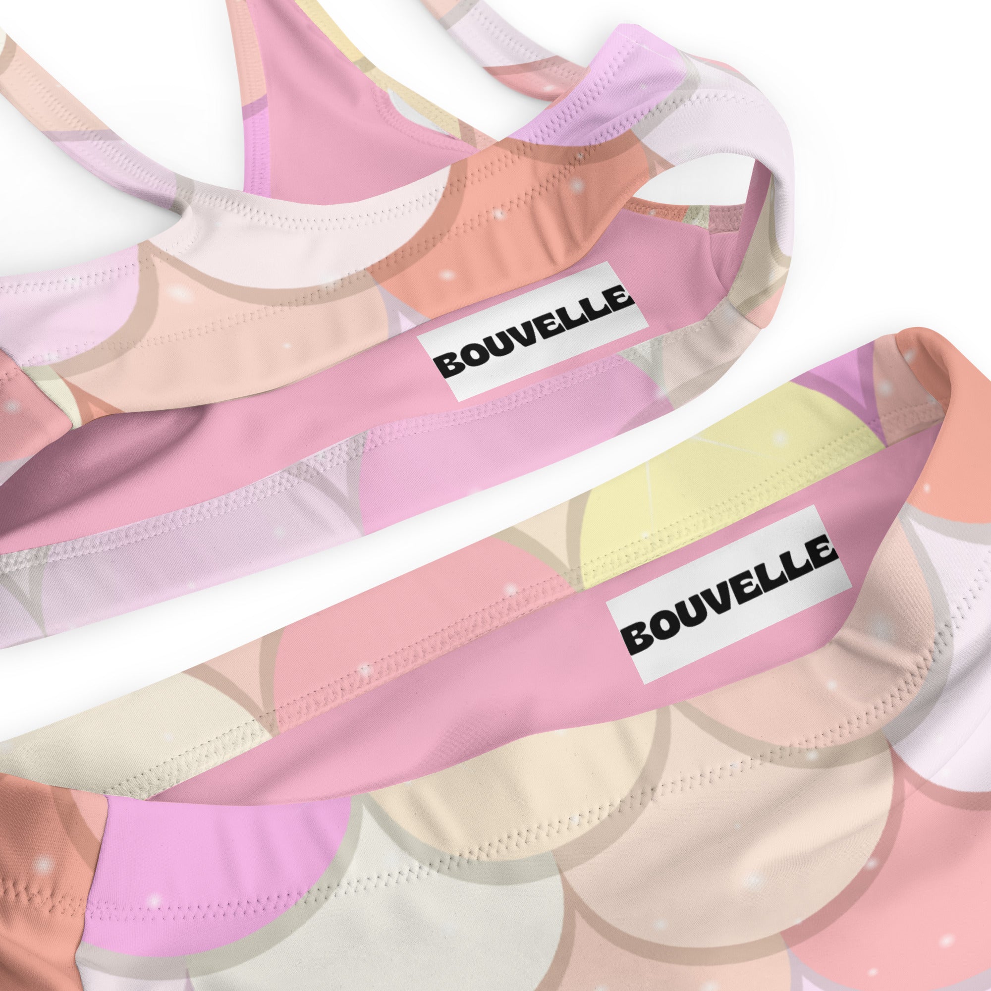 Women's Pink Mermaid Recycled Bikini - Removable Padding, Buttery Soft Quick-Drying UPF 50+ Fabric