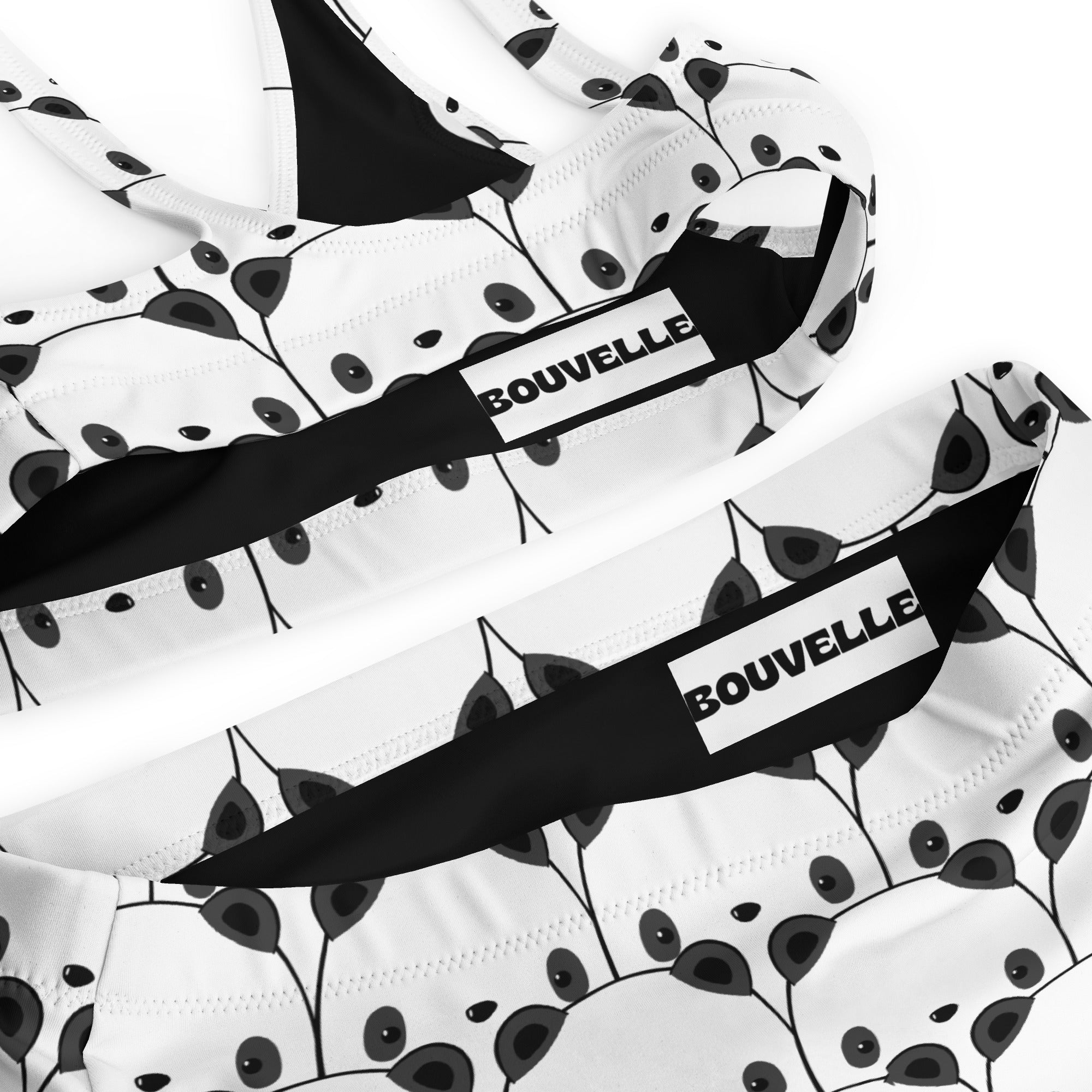 Women's Panda Recycled Bikini - Removable Padding, Buttery Soft Quick-Drying UPF 50+ Fabric