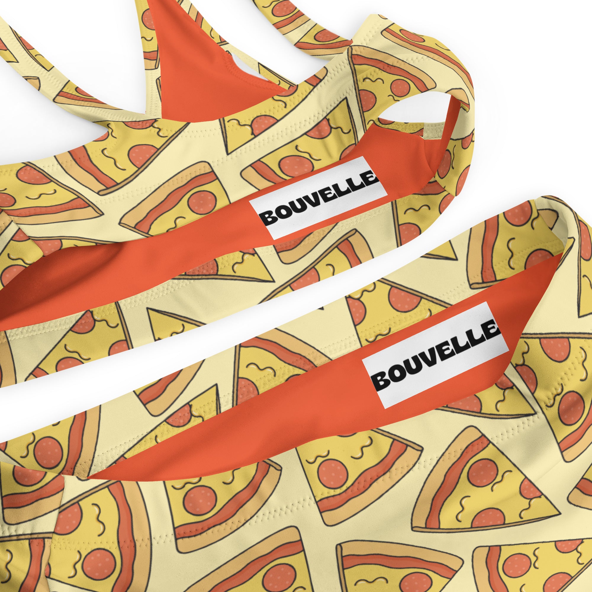 Women's Pizza Slice Recycled Bikini - Removable Padding, Buttery Soft Quick-Drying UPF 50+ Fabric