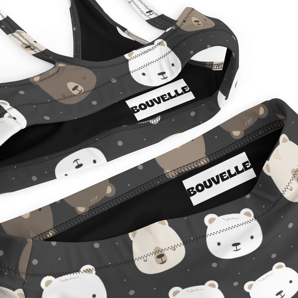 Women's Bear Face Recycled Bikini - Removable Padding, Buttery Soft Quick-Drying UPF 50+ Fabric