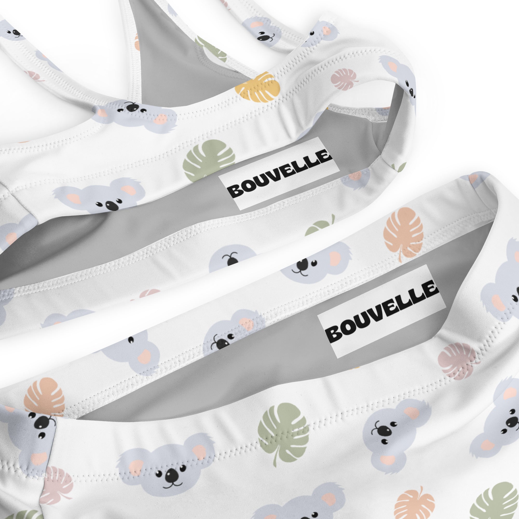 Women's Koala Leaf Recycled Bikini - Removable Padding, Buttery Soft Quick-Drying UPF 50+ Fabric