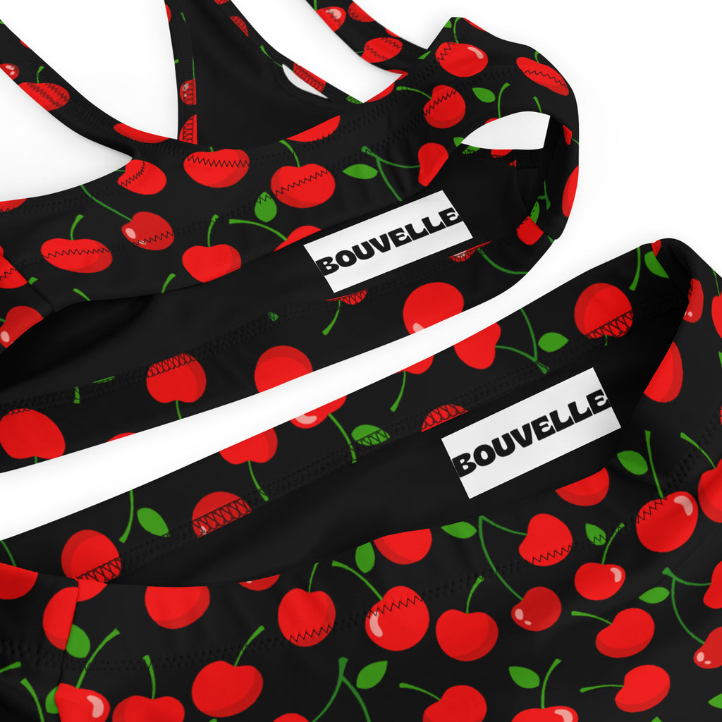 Women's Black Cherry Recycled Bikini - Removable Padding, Buttery Soft Quick-Drying UPF 50+ Fabric
