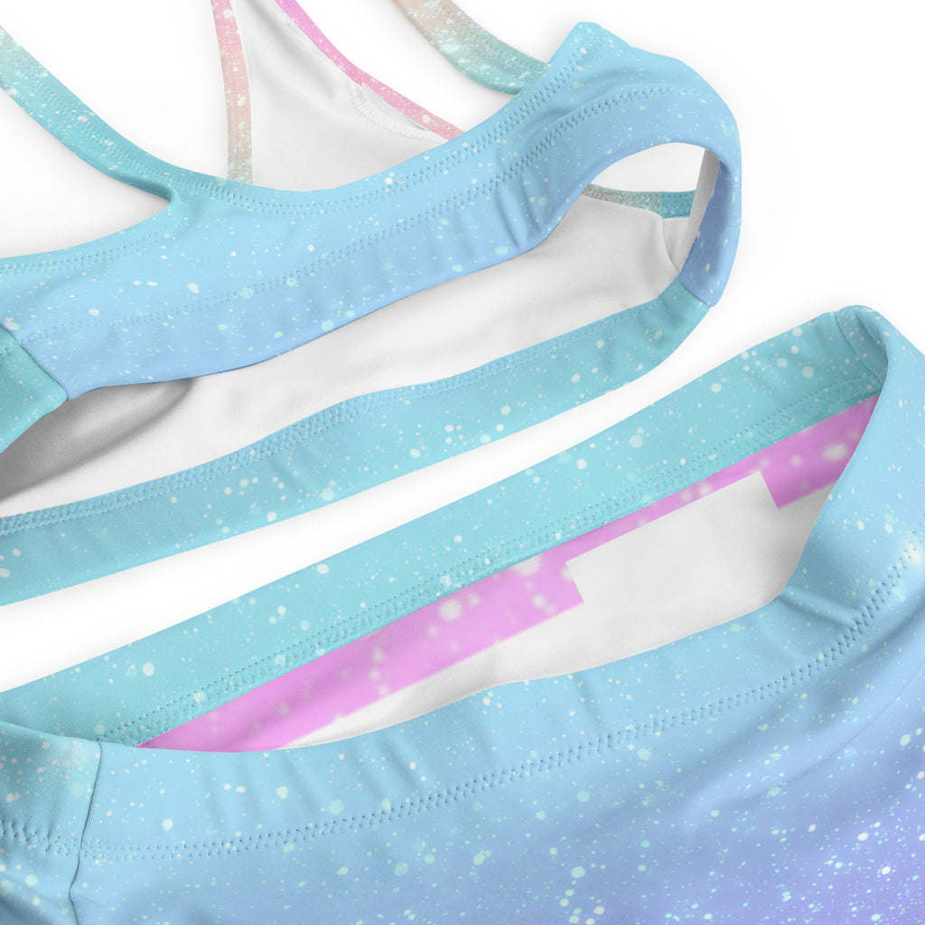 Women's Faux Sparkle Effect Recycled Bikini - Removable Padding, Buttery Soft Quick-Drying UPF 50+ Fabric
