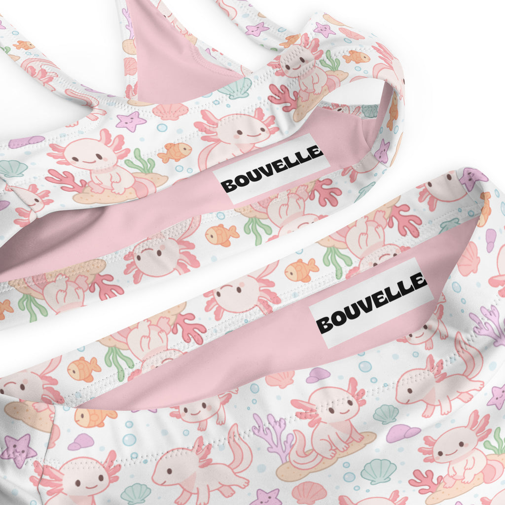 Women's Axolotl Recycled Bikini - Removable Padding, Buttery Soft Quick-Drying UPF 50+ Fabric