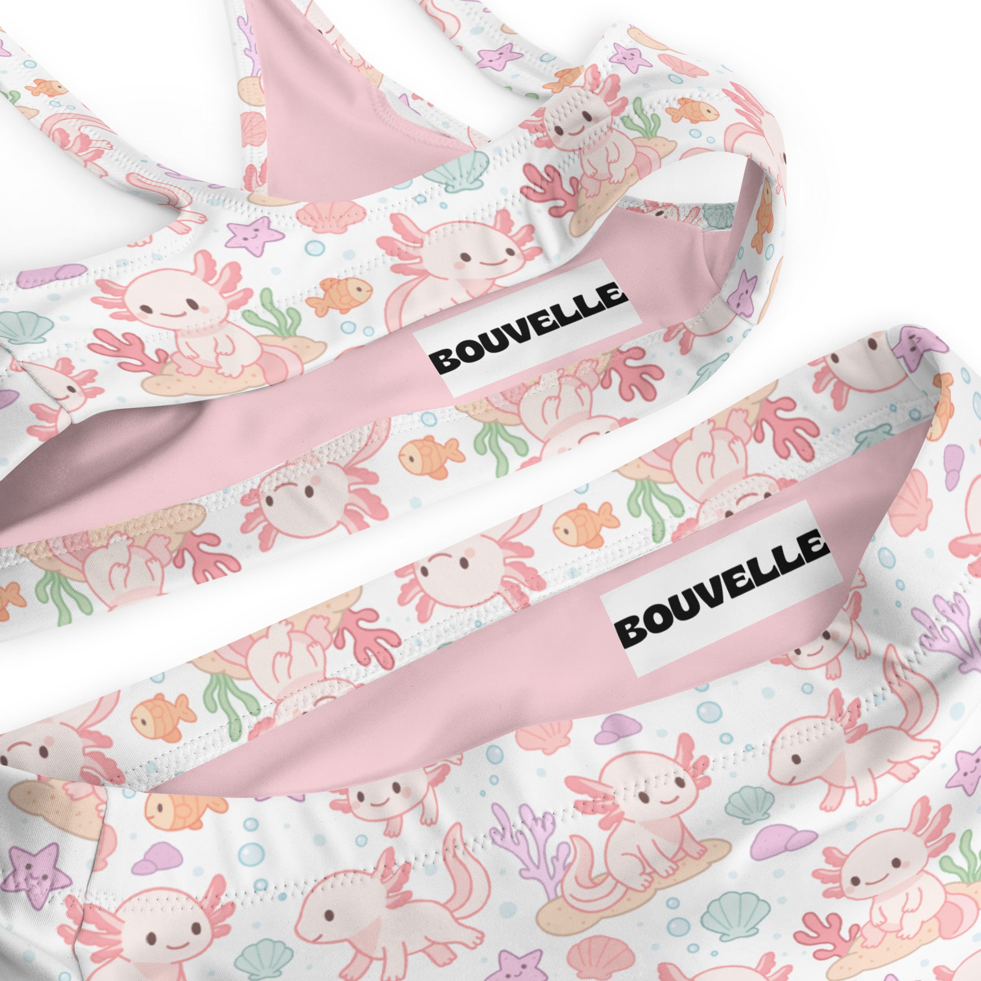 Women's Axolotl Recycled Bikini - Removable Padding, Buttery Soft Quick-Drying UPF 50+ Fabric