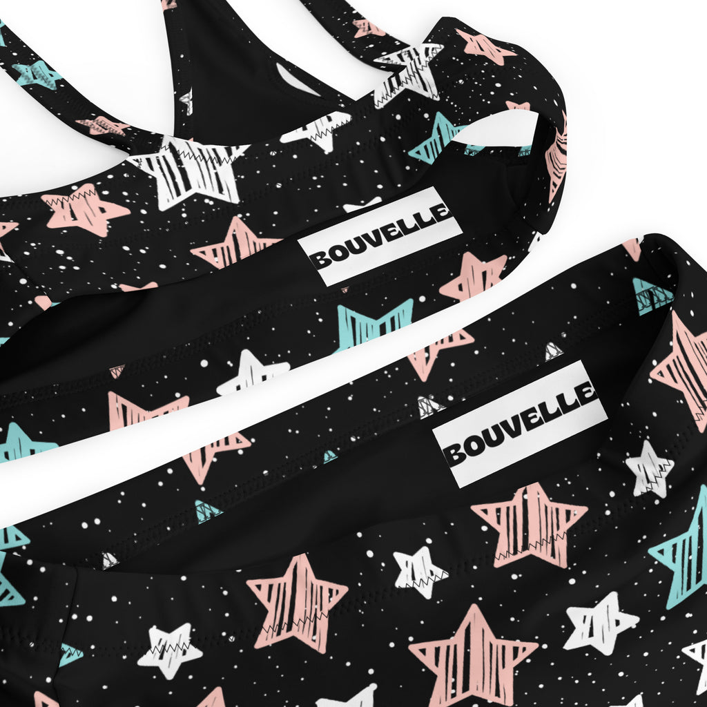 Women's Doodle Star Recycled Bikini - Removable Padding, Buttery Soft Quick-Drying UPF 50+ Fabric