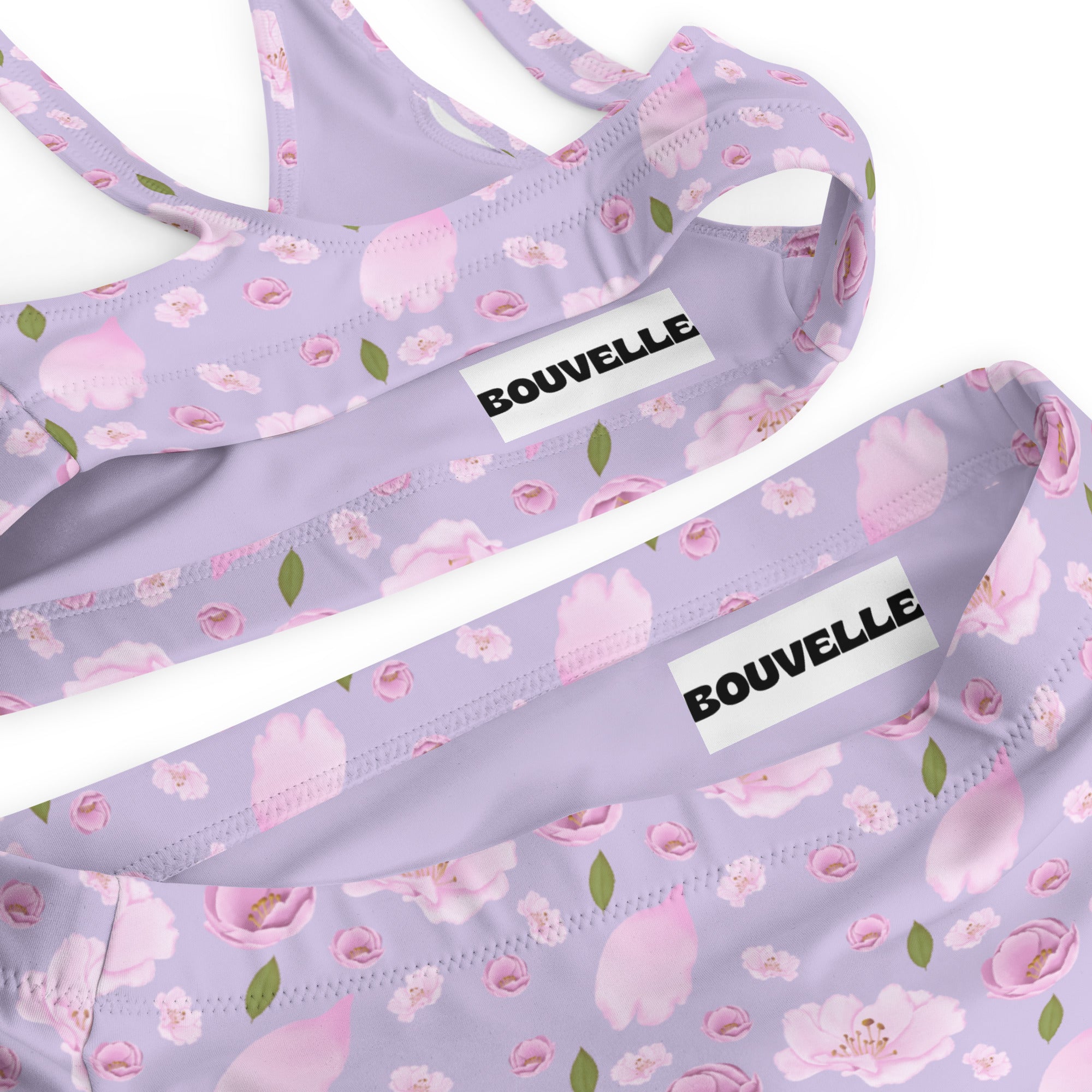Women's Lavender Blossom Recycled Bikini - Removable Padding, Buttery Soft Quick-Drying UPF 50+ Fabric