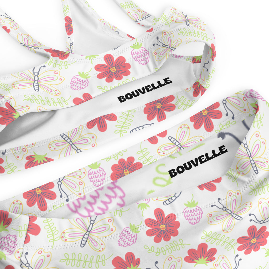 Women's Butterfly Garden Recycled Bikini - Removable Padding, Buttery Soft Quick-Drying UPF 50+ Fabric