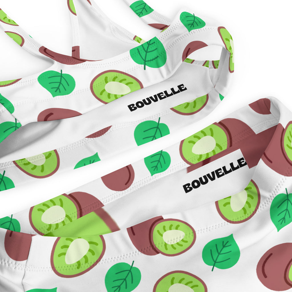 Women's Kiwi Fruit Recycled Bikini - Removable Padding, Buttery Soft Quick-Drying UPF 50+ Fabric