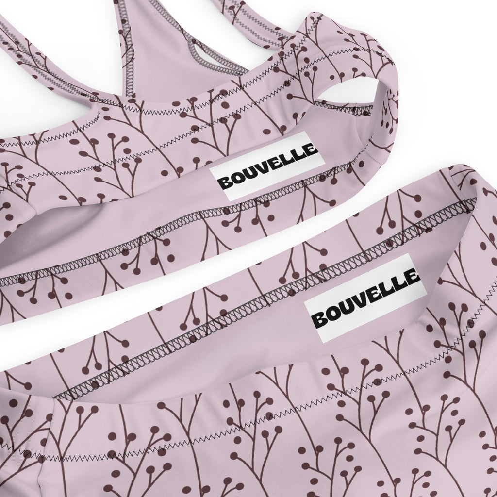 Women's Lavender Botanical Recycled Bikini - Removable Padding, Buttery Soft Quick-Drying UPF 50+ Fabric