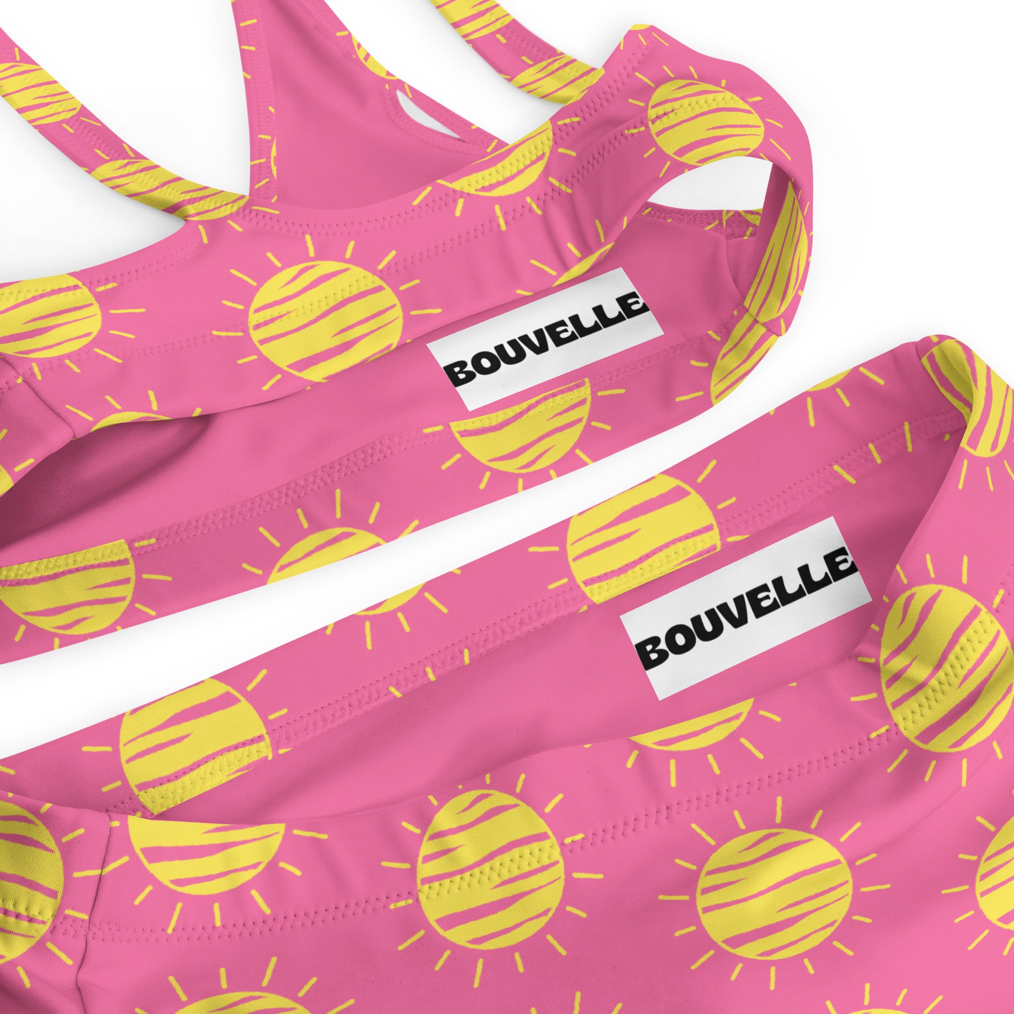 Women's Pink Sunshine Recycled Bikini - Removable Padding, Buttery Soft Quick-Drying UPF 50+ Fabric