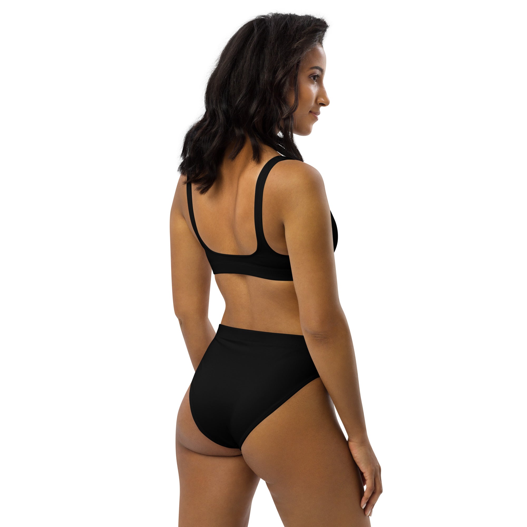 Women's Black Padded Recycled Bikini - Quick Drying Fabric With UPF 50+