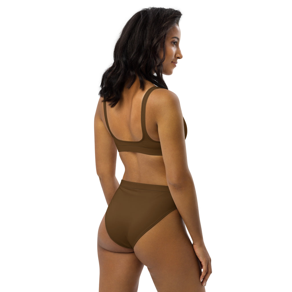 Women's Brown Padded Recycled Bikini - Quick Drying Fabric With UPF 50+
