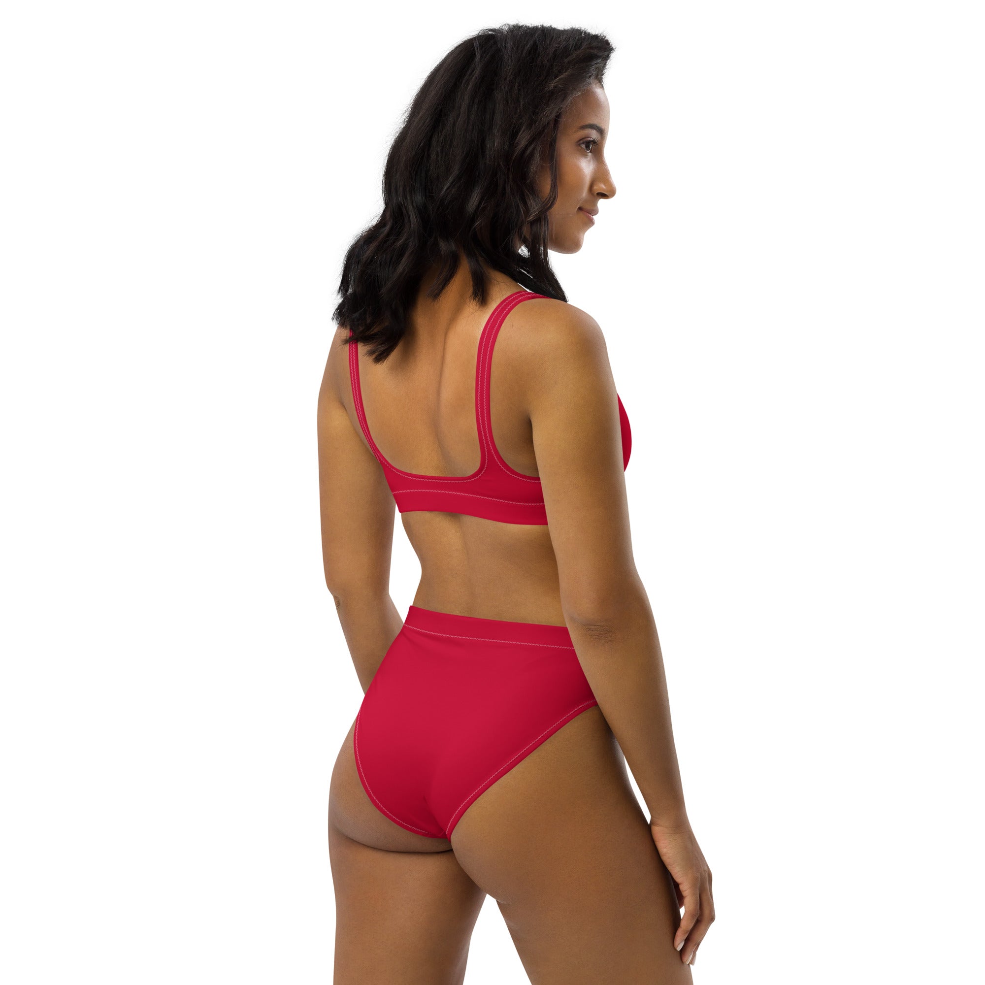 Women's Crimson Pink Padded Recycled Bikini - Quick Drying Fabric With UPF 50+