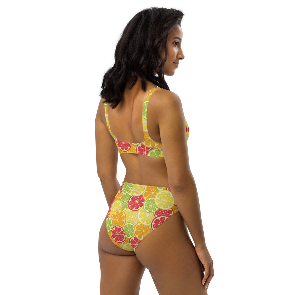 Women's Citrus Fruit Padded Recycled Bikini - Quick Drying Fabric With UPF 50+