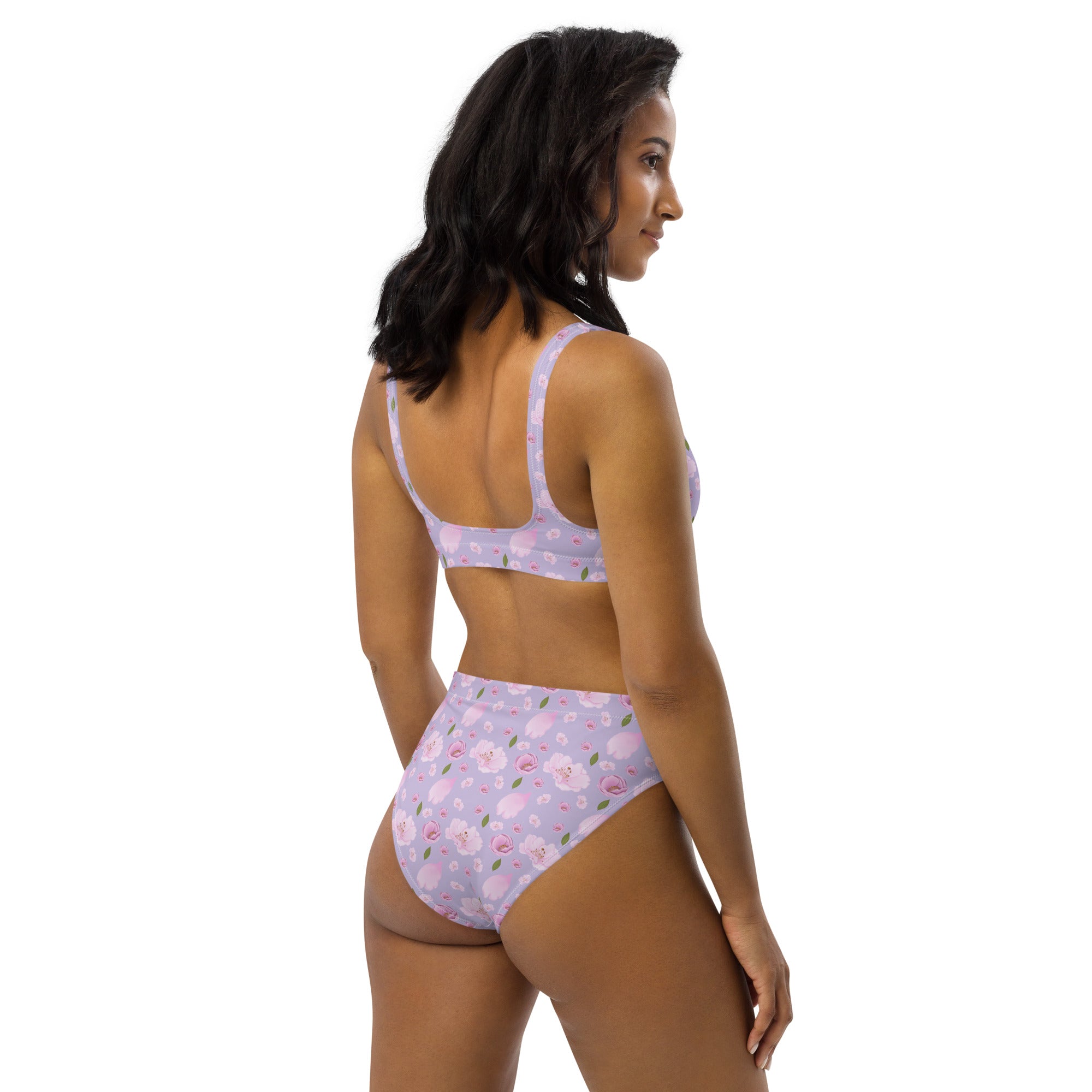 Women's Lavender Blossom Recycled Bikini - Removable Padding, Buttery Soft Quick-Drying UPF 50+ Fabric