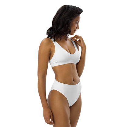Women's White Padded Recycled Bikini - Quick Drying Fabric With UPF 50+