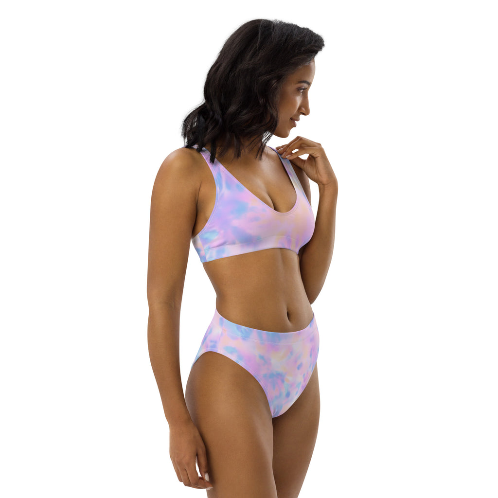 Women's Pastel Watercolor Recycled Bikini - Removable Padding, Buttery Soft Quick-Drying UPF 50+ Fabric