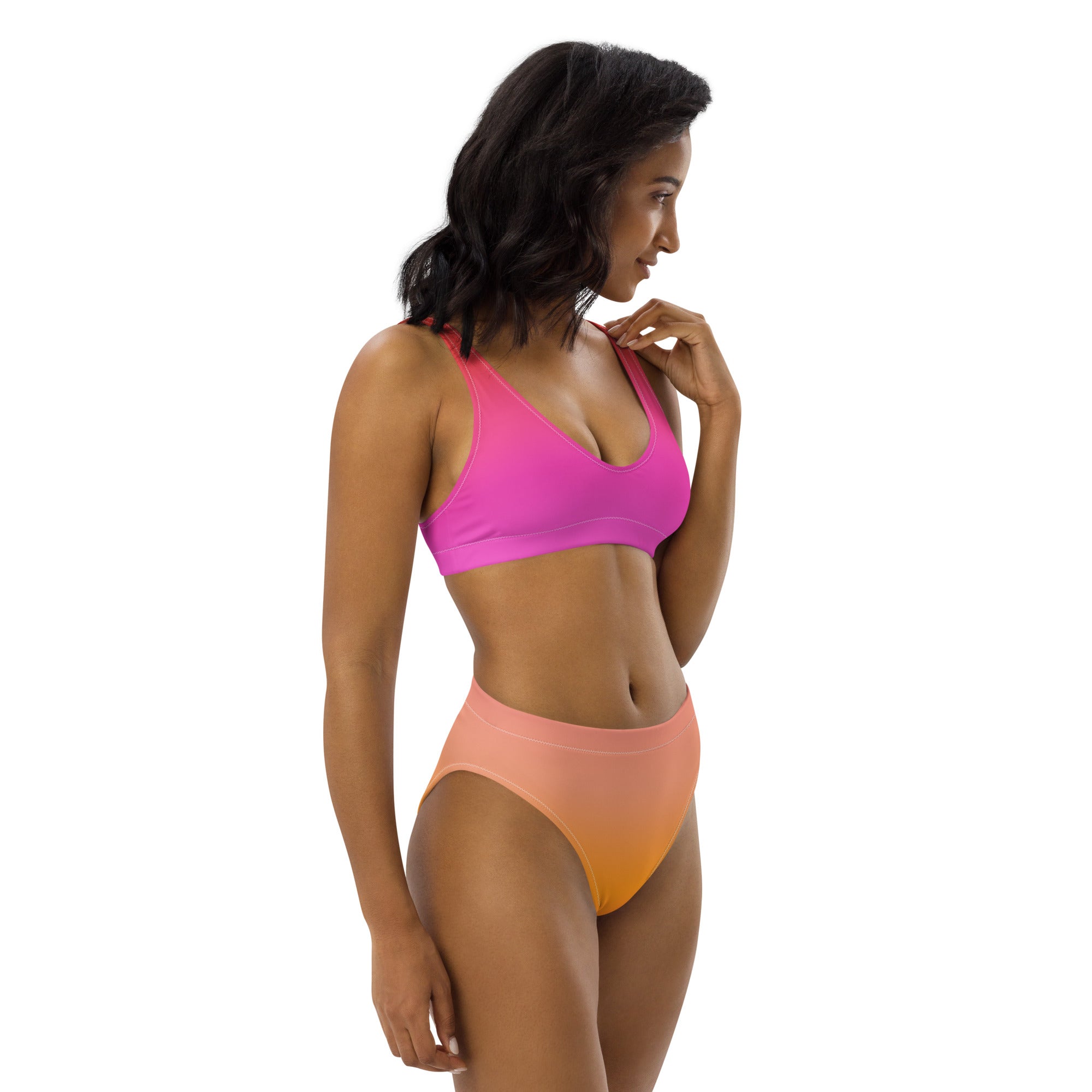 Women's Sunset Ombre Recycled Bikini - Removable Padding, Buttery Soft Quick-Drying UPF 50+ Fabric