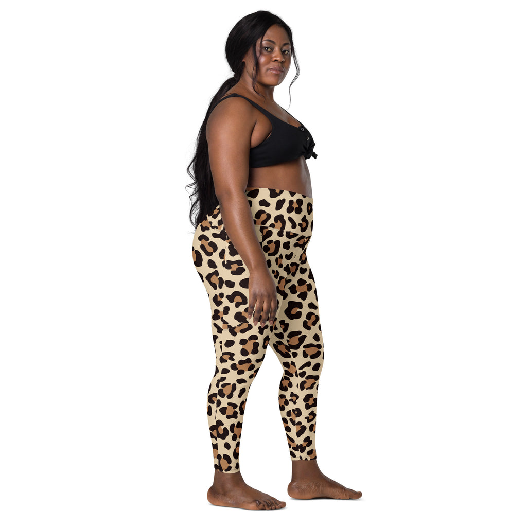 Women’s Leopard Print Yoga Leggings With Pockets – High-Waisted, Soft Compression Active Pants