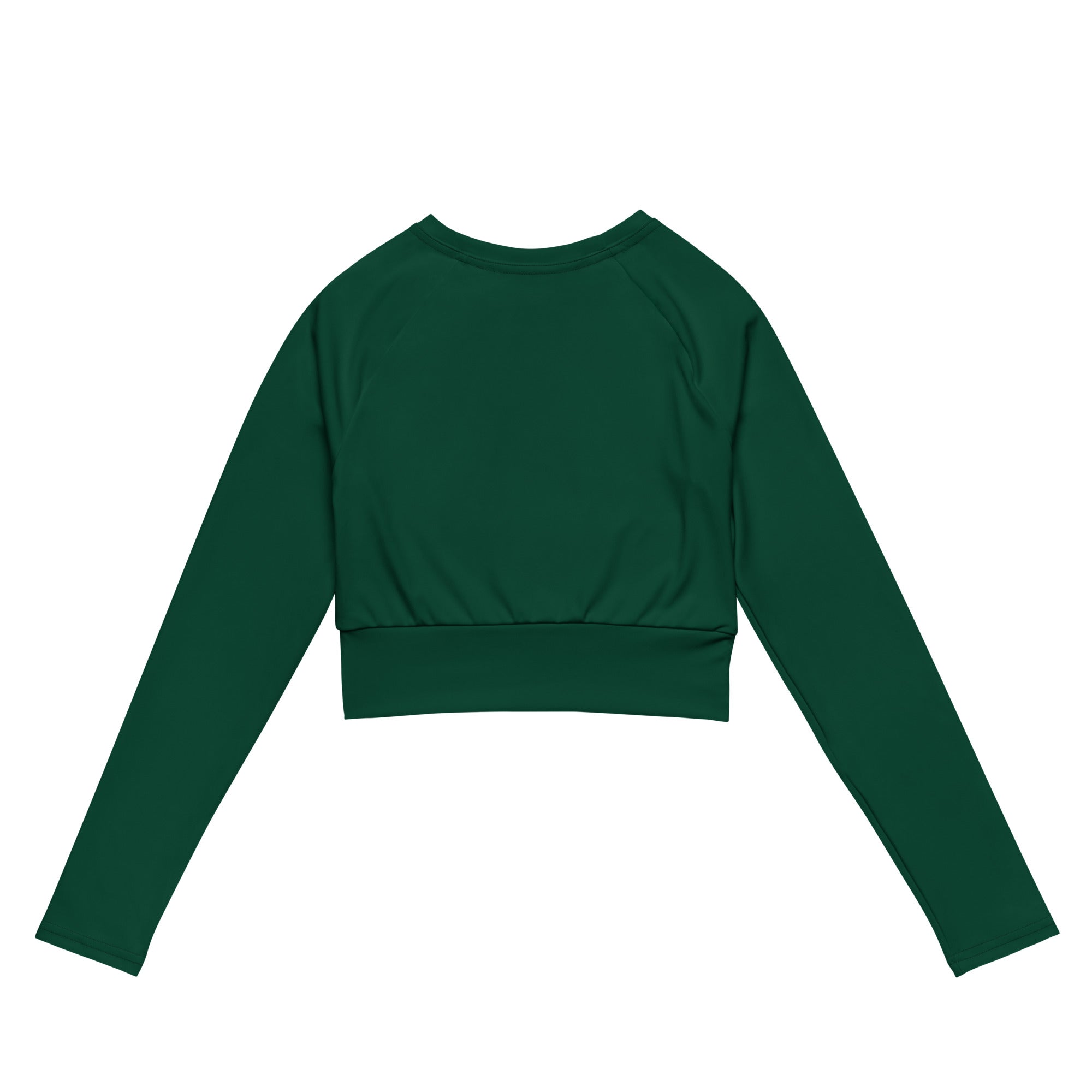 Women's Dark Green Long Sleeve Performance Crop Top