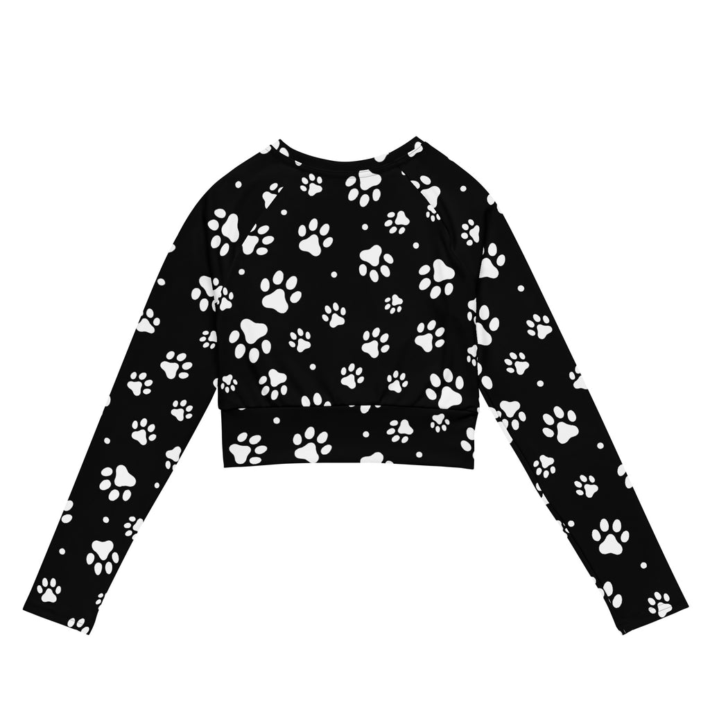 Women's Paw Print Long Sleeve Performance Crop Top