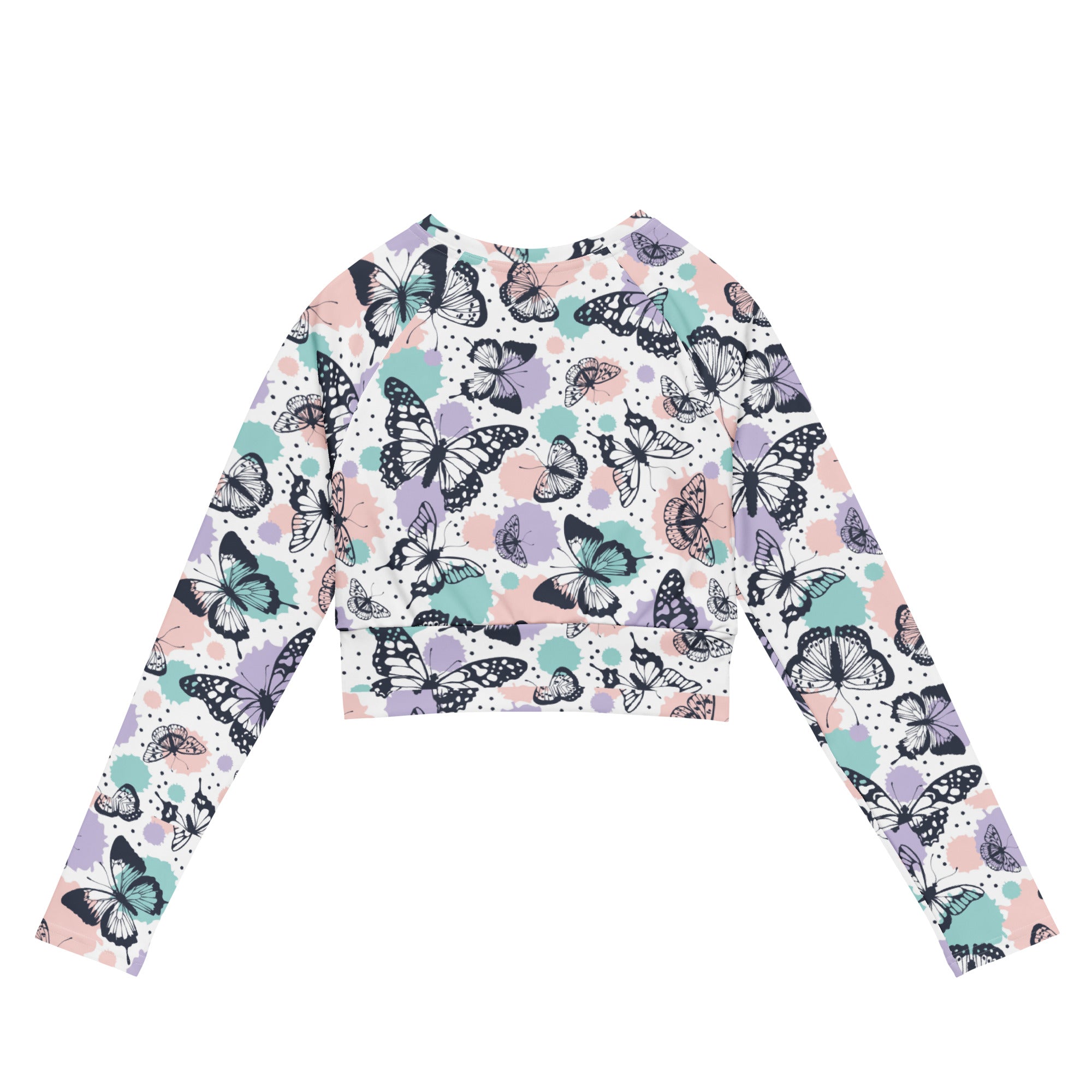 Women's Butterfly Long Sleeve Performance Crop Top