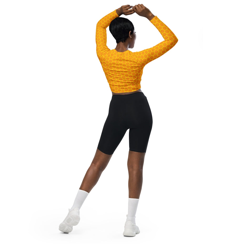 Women's Honeycomb Long Sleeve Performance Crop Top