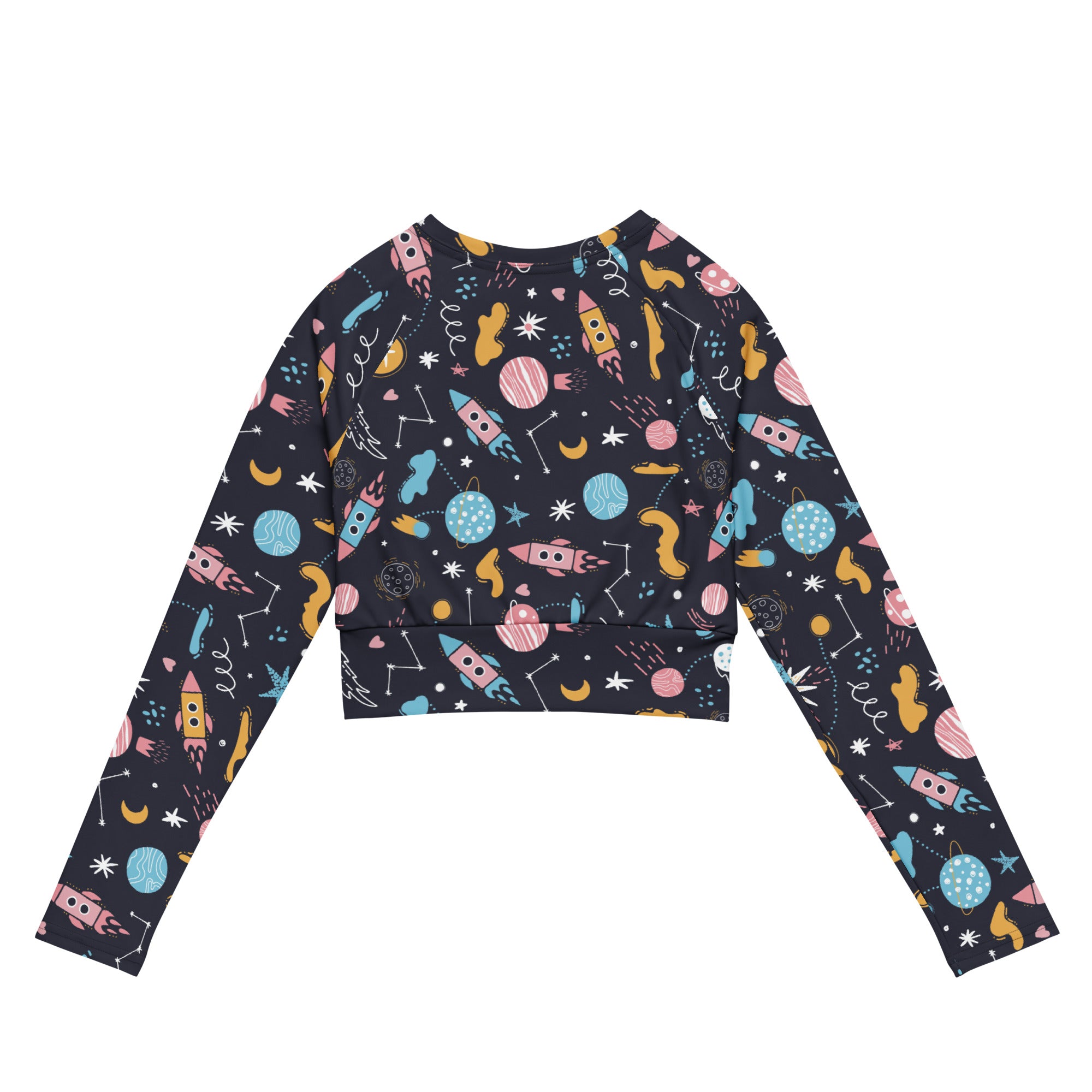 Women's Outer Space Long Sleeve Performance Crop Top