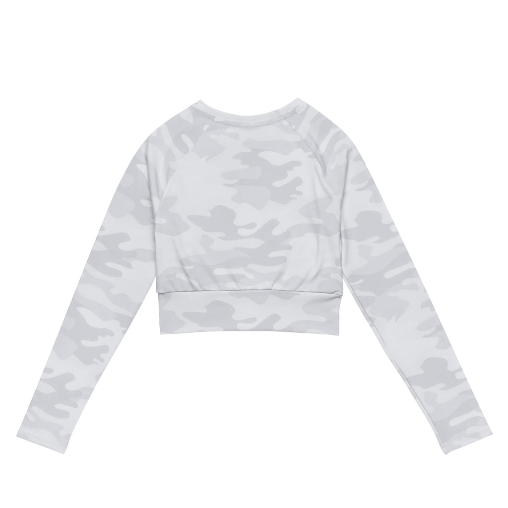 Women's Gray Camouflage Long Sleeve Performance Crop Top