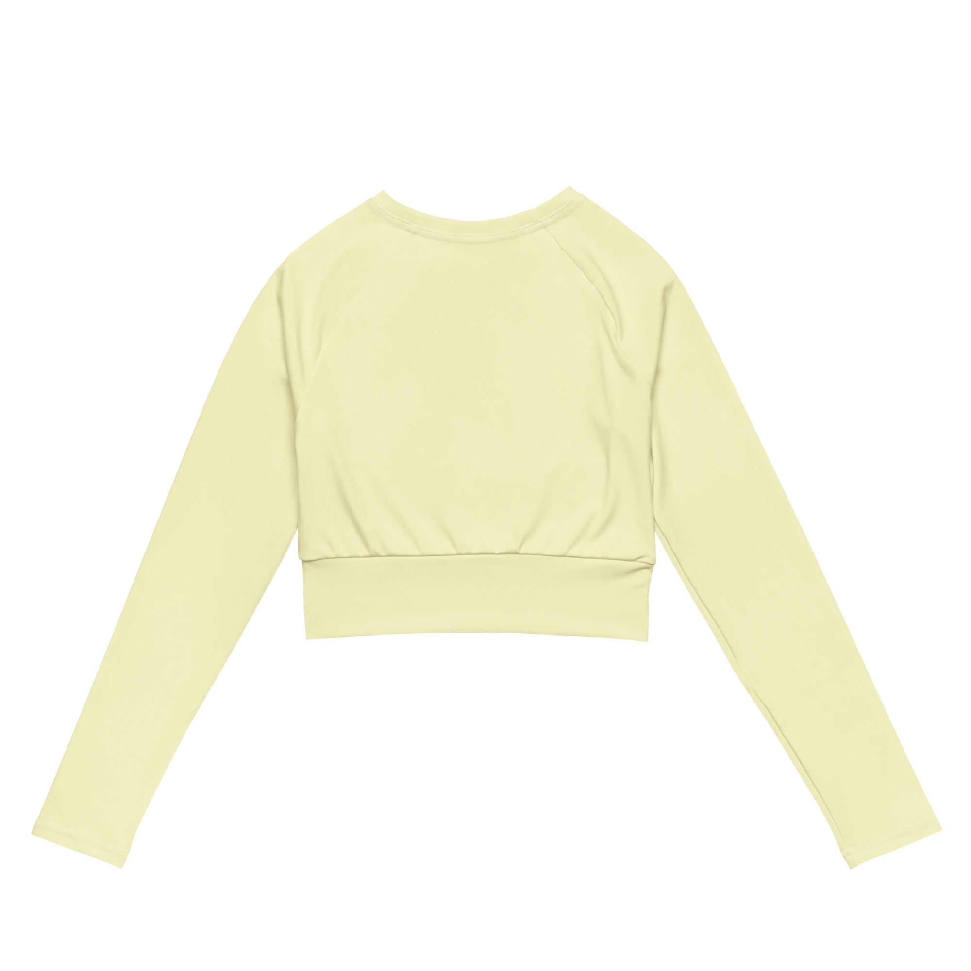 Women's Pastel Yellow Long Sleeve Performance Crop Top