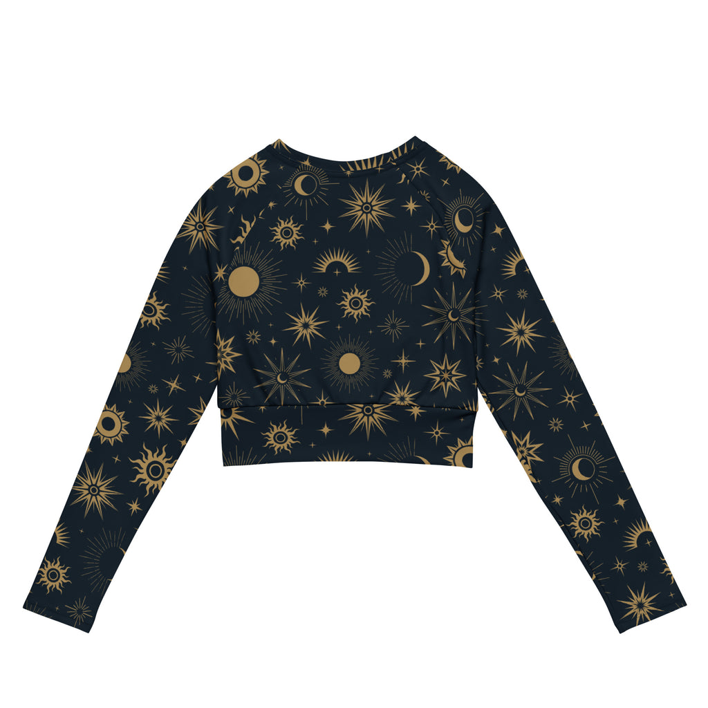 Women's Celestial Sun & Moon Long Sleeve Performance Crop Top