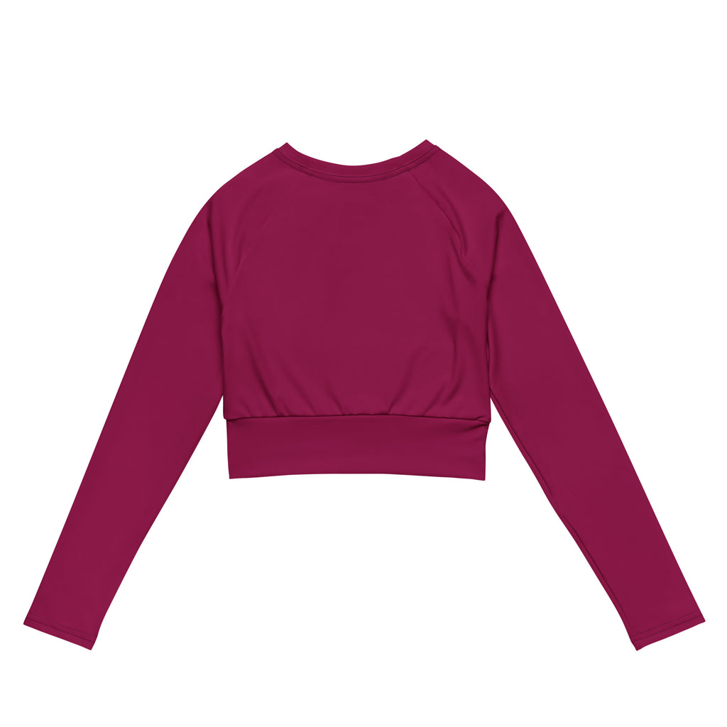 Women's Deep Magenta Long Sleeve Performance Crop Top