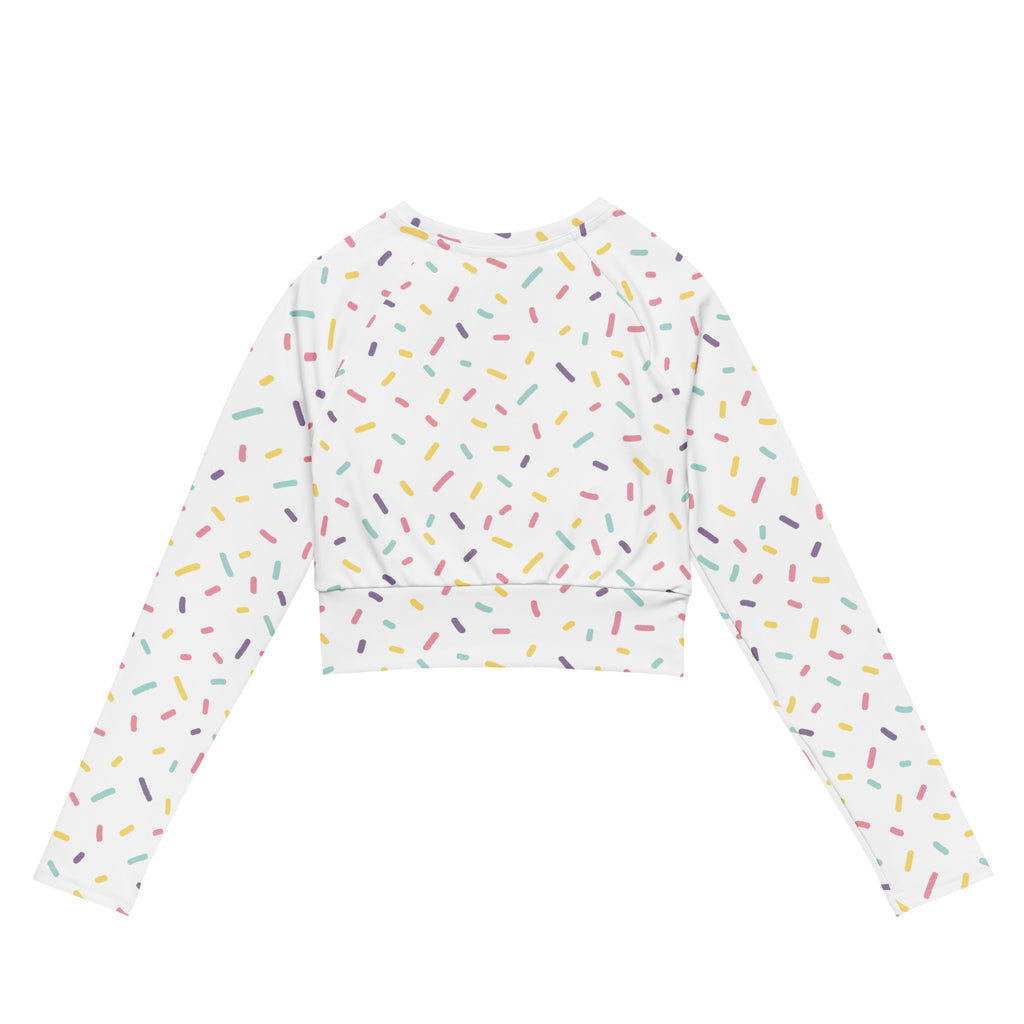 Women's Sprinkle Print Long Sleeve Performance Crop Top