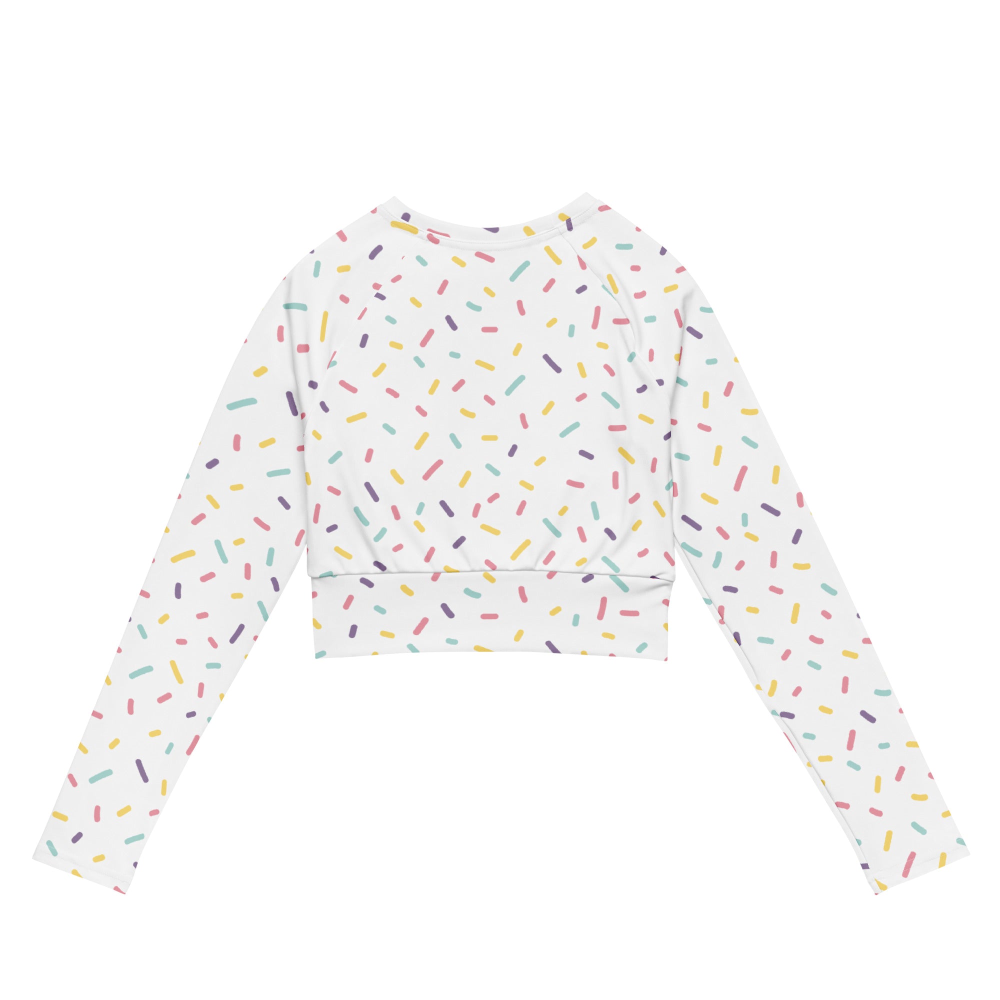 Women's Sprinkle Print Long Sleeve Performance Crop Top
