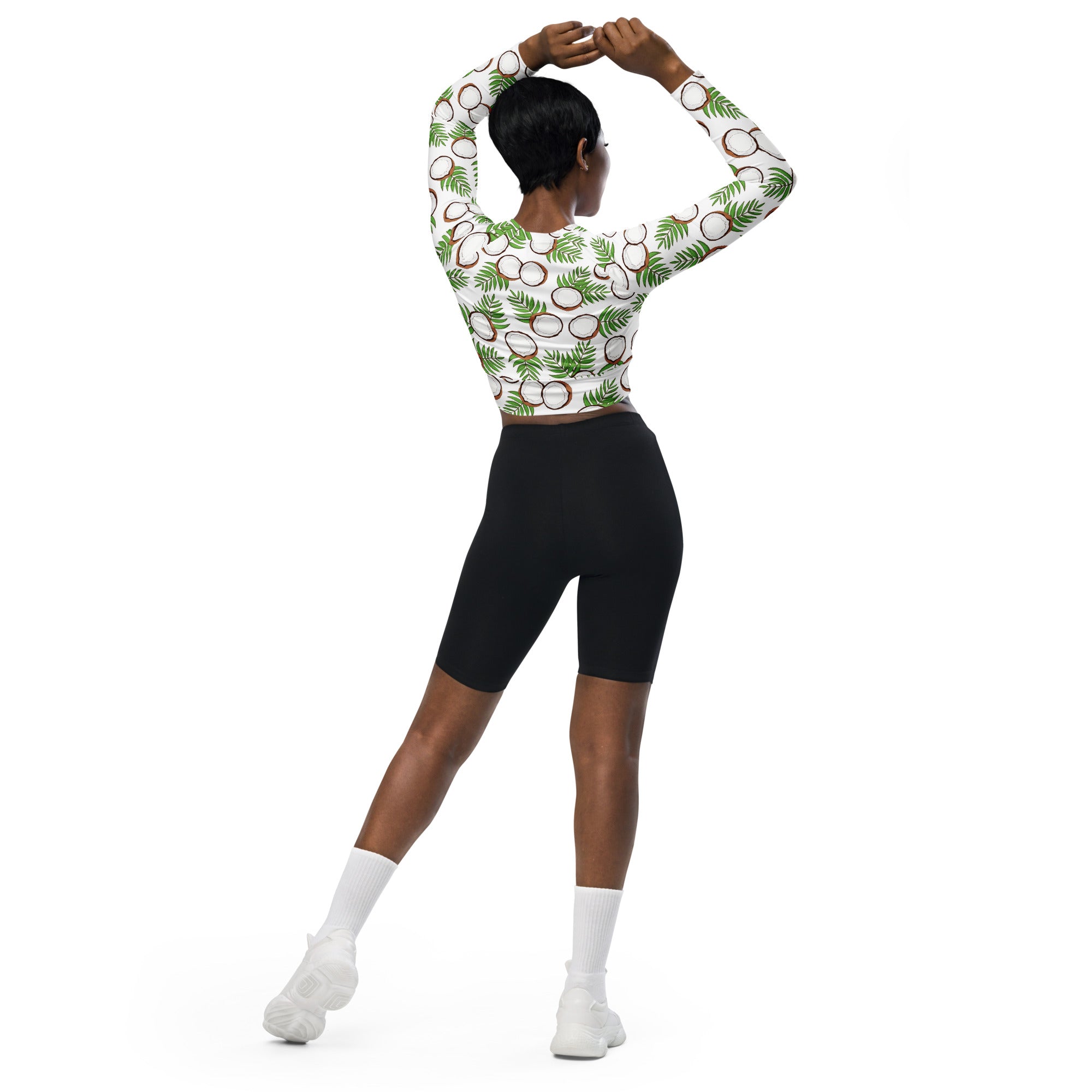 Women's Coconut Palm Long Sleeve Performance Crop Top